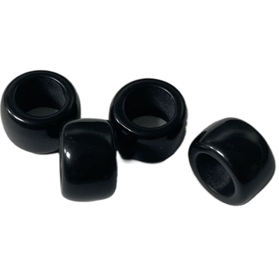 1-Holes Plastic Cord Ends 16L Black ODM يستخدم لغطاء سترة المعطف